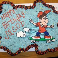 Skateboard Cupcake Cake I got the idea for this right here on CC. It's a chocolate cupcake cake with cookies 'n cream and buttercream dream icing.