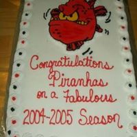 Piranhas Swim Team Cake This is the first buttercream transfer that I've done. I've used a projector to do lots of drawings, but I don't have access...