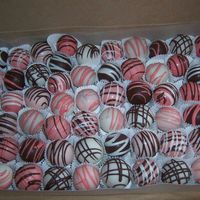 Bridal Shower Cake Balls Requested by customer to be chocolate cake (made them with Godivia Chocolate Liquor)...with wedding colors of shades of pink, black and...