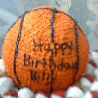 Basketball This was my second cake ever and it is covered with buttercream. It was 3 8inch rounds and 2 6inch round stacked then carved to be round. I...