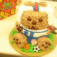 Football Player Teddy Bear With Helmet this is a 3-D teddy bear I made for a baby shower to celebrate the birth of a future football player. Lots of fun to create.