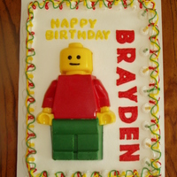 Lego Theme Birthday Cake The lego man is made using the silicone cake pan from the Lego store. The customer provided it. I tried twice to bake cake in it with no...