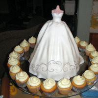 Rita's Wedding Gown Cake wonder pan with hand made bodice.