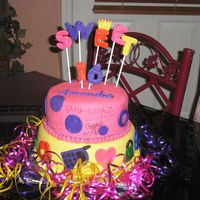 Sweet 16 I used the general idea from the Wilton Yearbook, the customer wanted some things changed but this was my very 1st time ever using fondant...