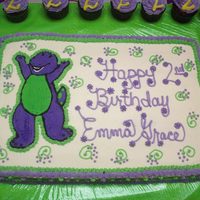 Barney barney birthday. fbct. did a ton of cupcakes to go with birthday age -2- thanks for looking!!