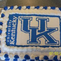 University Of Kentucky Graduation Cake My nephew was graduating high school and was going to UK. This is really simple. Just a bct.