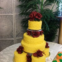 Gold And Burgundy I so wanted to talk the bride out of this all gold, but the bottom line is that everyone loved it, and when paired with the dark burgundy,...