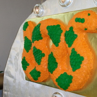 Famu Rattlers Groom's Cake Orange and green rattler covered in MMF. Very easy, yet time consuming. Many cake here like this one, thanks for inspiration.