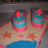 First Flip Flop Cake First time making and working with MMF and gumpaste, forget the gumpaste I love MMF. The sand is made of Granulated brown sugar. Sand is...