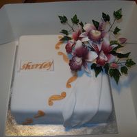 Orchids The orchids were dusted and hand painted and the leaves were hand painted too. Thanks for looking :)