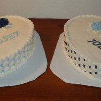 Engagement Party Cake This cake was done for my cousin's engagement party. One cake is dark chocolate and one is white chocolate. Both are decorated in...