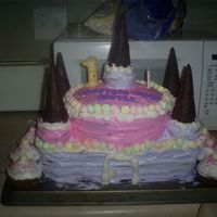 My First Castle Cake This was a castle cake that I made for my daughters first birthday! It was a huge hit and it literally took me all day to make.