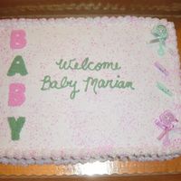Baby Shower white cake with buttercream icing