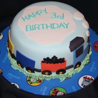 Birthday Train Fondant covered, train detailed with fondant.