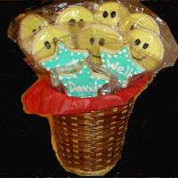 Get Well Cookie Bouquet No fail with Alice's cookie icing. For my 10 year old's friend who had major surgery on his hips last week.