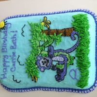 Monkey Swinging On A Vine This was a fun cake to make. All buttercream icing.