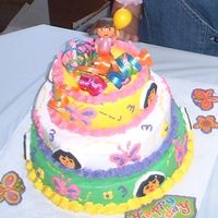 Dora The Explorer Another view of my "Dora w/ butterflies" cake