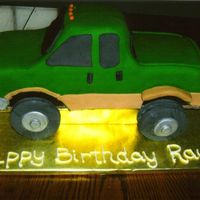 F350 Ford Truck Choc. Cake with buttercream covered in fondant with fondant accents