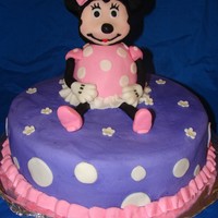 Minnie Mouse Minnie is all cake covered with fondant.This cake was made for a little 2yr old girl that has cancer. i made it for a fundraising party for...