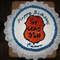 Badge Cake Made this cake for my son's cop friend. Had a hell of a time transferring the badge.
