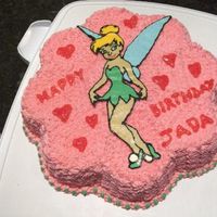 Tinkerbell Another Tinkerbell cake for another niece. Chocolate fudge cake with BC. Tinkerbell is a FBCT.