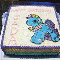 My Little Pony Chocolate Fudge Cake with My Little Pony "Rainbow Brite" FBCT made for my niece.