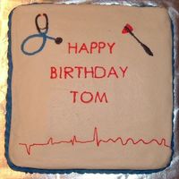 Bitrhday For Phys Assist This is a birthday cake for a Physicians Assistant at my wifes work. They wanted a cake with a simple design that was their only request....