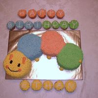 Baby Einstein Worm I made this cake for my sons first birthday. It is 2 layer 6 round cakes in the design of the Baby Einstein learning worm. I made cupcakes...