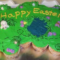 Easter In The Park Here is the CCC I made for my family for Easter. Golden Vanilla cupcakes w/ chopped Snickers in batter. I attempted to colorstripe my grass...
