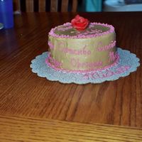 Side View Of Writing wanted to try writing on side of cake. too bad my caramel frosting hardened up so quickly - I think it would have been easier writing on a...
