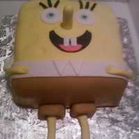 2D Spongebob Marble cake decorated with MMF