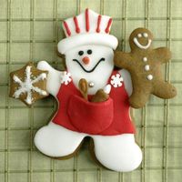 Cookie Baker Man Gingerbread man covered in fondant. Winning entry in the Dallas Morning News cookie contest.