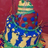 My First Whimisical Cake All buttercream. I had hoped to do in fondant and I think the design would have worked better that way, but oh well. Live and learn.