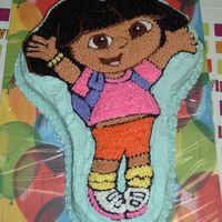Dora The Explorer This was for my daughter's 3rd birthday and my first attempt at decorating a shaped cake. It took me all day! Does decorating get...