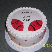 Plain Football Cake This was a very last minute plain football cake for a gentleman. He loved his boys football numbers on the cake. Red velvet cake with bc...