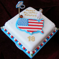 Overseas Basketball Trip Jam and cream sponge for an 18 year old who was going to USA for a basketball trip.