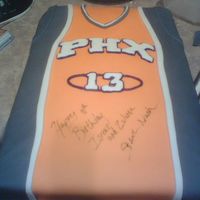Phoenix Suns Covered in fondant signed with edible marker. Steve Nash did not autograph the cake. This one was fun to make.
