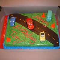 Disney Cars Cake This cake is for a little boy who is turning 6, he wanted the disney cars theme.
