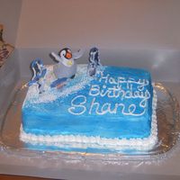 Happy Feet This cake I made for my stepson. I bought the kit from the Walmart bakery.