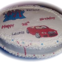 Twin_Cake.jpg Small cake done for a set of twins who share their birthday with an older sister(the 30 cake in my photos). HE loves cars and she loves...
