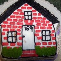 Welcome Neighbors I made this for my new neighbors. I made it look exactly like their house style. The bricks were done with the basket weave tip (flat side...