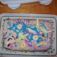 Jades Cake My friend and her daughter were over one evening while I was decorating a cake. I had a spare kicking around (was just a little to dark...
