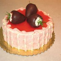 Mother's Day Basket Weave My first basket weave... Strawberry and plain B/C for basketweave. Topped with strawberry gelee... Mama LOVED it!