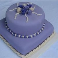 Vow Renewal Cake For Parents. Top layer vanilla bottom choc. Iced with B/C and covered with MMF. Only my second try with the fondant. Beautiful ceremony, about 30 people...