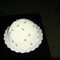 Strawberry Bomb Strawberry cake, filled with strawberry cheesecake mousse and decorated with buttercreme. Used a star tip all over the cake and then...