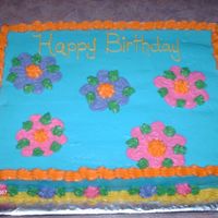 Birthday Cake 11X15 sheet cake. All Buttercream icing.