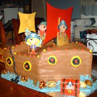 Pirate Ship Cake Carved chocolate priate ship