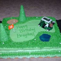 Golf Birthday Cake 11X15 chocolate sheet cake. All buttercream icing.