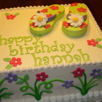 Flip Flop All buttercream with fondant cut out flowers