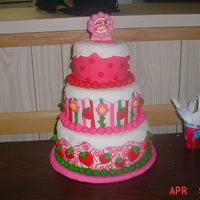 Strawberry Shortcake This is the second cake I've made with fondant. It was for my cousins first birthday.